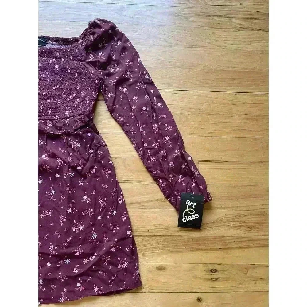 Art Class Girls Smocked Long Sleeve Dress - Picture 4 of 8